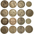 BELGIO. Lotto di otto monete. 20 Francs 1931 (Nichel-BB). 5 Francs 1833 (MB) - 1848 (MB) -1853 (MB) - 1868 (q.BB) - 1873 (x 2 esemplari) (MB/BB; q.BB)...