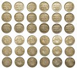 BELGIO. Lotto di 18 monete. Reggenza del Principe Charles, 1944-1950. 100 Francs 1948 (x 3 tipo Belgique e asse a moneta); 1949 (x 4 tipo Belgie e ass...