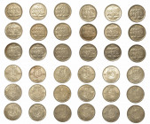 BELGIO. Lotto di 18 monete. Reggenza del Principe Charles, 1944-1950. 100 Francs 1948 (x 2 tipo Belgie e asse a moneta); 1949 (x 4 tipo Belgie e asse ...