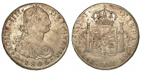 BOLIVIA. Carlos IV, 1788-1808. 8 Reales 1805, zecca di Potosì. Busto laureato a d. R/ Stemma coronato. KM# 73. Arg. g. 26,92. BB+