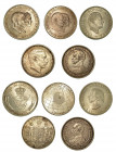 DANIMARCA. Lotto di cinque monete. 2 Kroner 1906 (BB/q.SPL-cartellino Oscar Rinaldi) - 1930 (BB-cartellino Oscar Rinaldi) - 1953 (SPL/FDC-cartellino O...