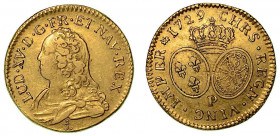 FRANCIA. Louis XV, 1715-1774. Louis d'or 1729. Testa a s. R/ Stemma coronato. Gadoury, 340. Oro. g. 8,11. q.BB/BB