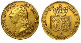 FRANCIA. Louis XVI, 1774-1793. Double Louis d'or 1786. Busto a s. R/ Stemma reale coronato. KM# 592.7. Oro. g. 15,19. BB. Graffio al diritto.