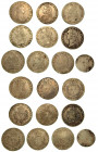 FRANCIA. Lotto di dieci monete. Louis XV, 1715-1774. Ecu (x 9 esemplari) - 1/2 Ecu. Conservazioni da B/MB a BB.. Esemplari in argento.