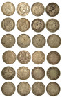 FRANCIA. Lotto di dodici monete. Louis XVIII - Charles X - Louis Philippe, 1830-1848. 5 Francs. Conservazioni da B/MB a BB.. Esemplari in argento.