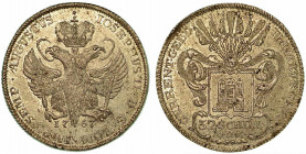 GERMANIA - AMBURGO. Thaler a nome di Joseph II, 1767. Aquila bicipite coronata R/ Stemma. KM# 440. Arg. g. 18,16. q.SPL