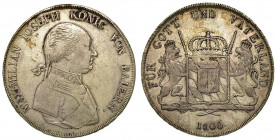 GERMANIA - BAVIERA. Maximilian I Joseph, 1806-1825. Thaler 1806. Busto a d. R/ Stemma coronato. KM# 1692. Arg. g. 27,91. MB/BB