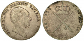 GERMANIA - BAVIERA. Maximilian IV Joseph, 1756–1825. Thaler 1809. Testa a d. R/ Corona sopra mazza e spade incrociate. KM# 706. Arg. g. 29,36. B/MB
