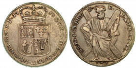 GERMANIA - BRAUNSCHWEIG - LÜNEBURG - CALENBERG - HANNOVER. Georg III, 1760-1820. Thaler 1758. Stemma coronato. R/ S. Andrea. DAV. 2089. Arg. g. 29,15....