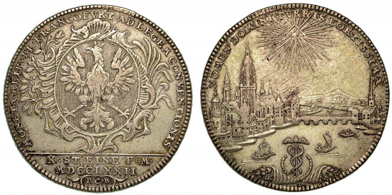GERMANIA - FRANKFURT AM MAIN. Free City. Thaler 1772. Aquila imperiale entro car...