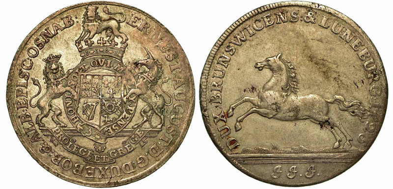 GERMANIA - OSNABRUCK. Ernst August II, 1716-1728. Thaler 1725. Stemma coronato R...
