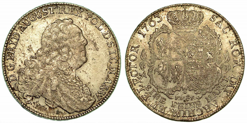 GERMANIA - SASSONIA. Friedrich August II, 1763-1806. Thaler 1763. Busto a d. R/ ...