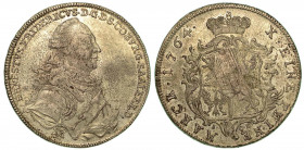GERMANIA - SASSONIA - SAALFELD. Ernst Friedrich, 1764-1800. Thaler 1764. Busto a d. R/ Stemma coronato. KM# 77. Arg. g. 27,94. MB/BB