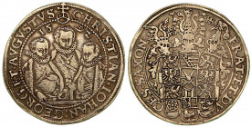 GERMANIA - SASSONIA ALBERTINA. Christian II, Johann George e August, 1591-1611. Thaler 1592. Busti frontali. R/ Stemma. DAV. 9820. Arg. g. 28,84. BB