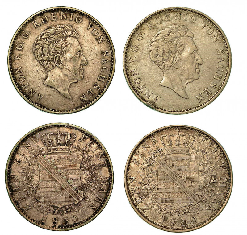 GERMANIA - SASSONIA ALBERTINA. Lotto di due esemplari. Anton, 1827-1836. Thaler ...