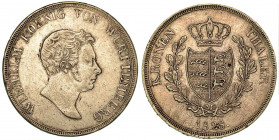 GERMANIA - WURTTEMBERG. Wilhelm I, 1816-1864. Thaler 1828. Testa a d. R/ Stemma coronato. KM# 561. Arg. g. 29,41. q.BB