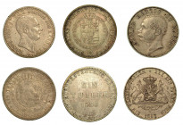 GERMANIA - VARI. Lotto di tre monete. Thaler Hannover 1839 (con cartellino Oscar Rinaldi). KM# 182. Thaler Hesse-Cassel 1836. KM# 587. Thaler Nassau 1...