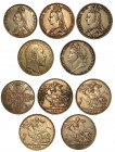 GRAN BRETAGNA. Lotto di cinque monete. George IV, 1820-1830. Crown 1821 (BB). Victoria, 1837-1901. 5 Pounds, 1891 (q.BB) - 1892 (q.BB). Double Florin,...