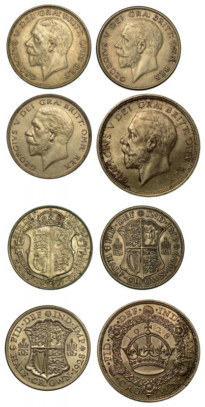 GRAN BRETAGNA. Lotto di quattro monete. George V, 1910-1936. Crown, 1928 (SPL). ...