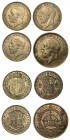 GRAN BRETAGNA. Lotto di quattro monete. George V, 1910-1936. Crown, 1928 (SPL). Half Crown 1927 (BB) -1928 (SPL) -1929 (BB). KM# 836-830-835.. Esempla...