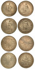 GRAN BRETAGNA. Lotto di quattro monete. Dollaro per l'oriente 1901 (SPL-cartellino Ars et Numus) - 1911 (x 2 esemplari) (SPL; q.SPL) - 1925 (BB). KM# ...