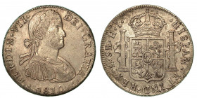 MESSICO. Fernando VII, 1808-1833. 8 Reales 1810, zecca di Città del Messico. Busto laureato a d. R/ Stemma coronato. KM# 110. Arg. g. 26,80. BB