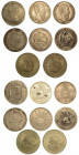 MESSICO. Lotto di otto monete. 8 Reales 1787 (MB/q.BB). Peso 1866 (BB). Peso 1867 (B/MB-contromarca al rovescio). Reales 1823 (MB). 8 Reales 1869 (B/M...