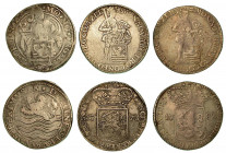 PAESI BASSI - ZEELAND. Lotto di tre monete. Ducato 1597 (B/MB) - 1773 (B/MB) - 1782 (B). KM# 52.4.. Esemplari in argento.