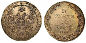 POLONIA. Nicolas I, 1825-1855. 10 Zlotych 1836. Aquila bicipite coronata. R/ Valore e data entro corona. C# 134. Arg. g. 21,96. BB/SPL. Raro. Difetti ...
