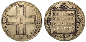 RUSSIA. Pavel I, 1796-1801. Rublo 1800. Croce coronata. R/ Legenda su quattro righe orizzontali. KM# 101a. Arg. g. 20,81. MB/BB

Con cartellino Osca...