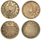RUSSIA. Lotto di due monete. Aleksandr I, 1801-1825. Rublo 1811 (MB/BB-cartellino Oscar Rinaldi) - 1818 (MB/BB). Aquila bicipite coronata. R/ Legenda ...