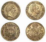SVEZIA. Lotto di due monete. Karl XIV, 1818-1844. Riksdaler 1839 (MB/BB). KM# 632. Oscar I, 1844-1859. Riksdaler 1853 (BB/SPL-cartellino Luigi Simonet...