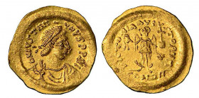 TURCHIA - IMPERO BIZANTINO. Costantinopoli. Giustiniano, 527-565. Tremisse. Busto a d. diademato e corazzato. R/ Vittoria stante di fronte, volta a s....