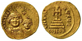 TURCHIA - IMPERO BIZANTINO. Costantinopoli. Eraclio, 610-641. Solido. Busti frontali di Eraclio ed Eraclio Costantino coronati; in mezzo, croce. R/ Cr...
