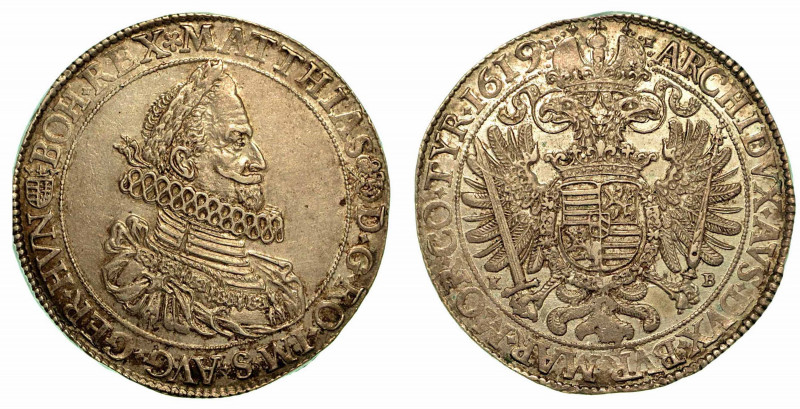 UNGHERIA. Matthias, 1612-1619. Thaler 1619. Busto a d. R/ Aquila bicipite corona...