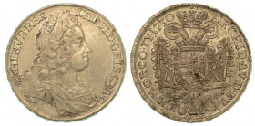 UNGHERIA. Karl VI, 1711-1740. Thaler 1730. Busto a d. R/ Aquila bicipite coronata. KM# 310.1. Arg. g. 28,82. BB/SPL