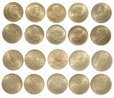 STATI VARI. Lotto di quattordici monete. Austria. Astuccio contenente dieci esemplari da due scellini austriaci commemorativi di personaggi famosi. 50...