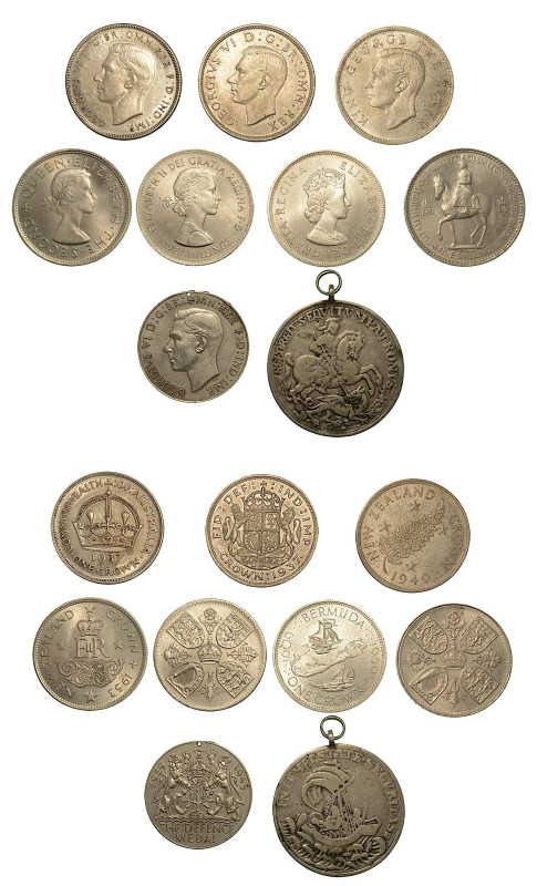 STATI VARI. Lotto di sette monete e due medaglie. Gran Bretagna. C.N. Crown 1937...