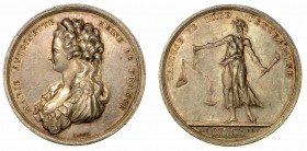 MORTE DELLA REGINA MARIA ANTONIETTA (1755-1793). Medaglia in argento 1793, Berlino. Busto di Maria Antonietta a s. R / La Rivoluzione, nella forma di ...