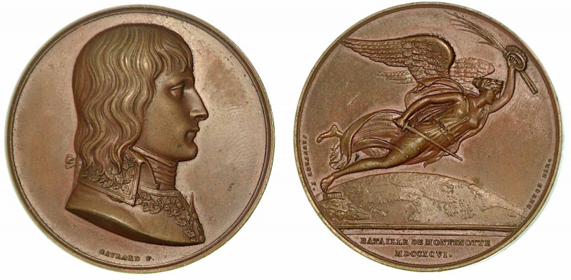 BATTAGLIA DI MONTENOTTE (11-12 aprile 1796). Medaglia in bronzo 1796. Busto a d....