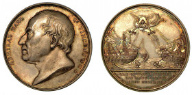 AMMIRAGLIO JOHN SERVIS, CONTE DI ST. VINCENT, 1735-1823. SCONFITTA DELLA FLOTTA SPAGNOLA (Battaglia di Capo San Vincenzo). Medaglia in argento 1797. T...