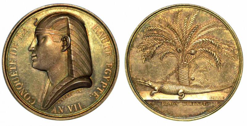 CONQUISTA DELL'ALTO EGITTO. Medaglia in argento anno VII (1799). Testa di Isis a...