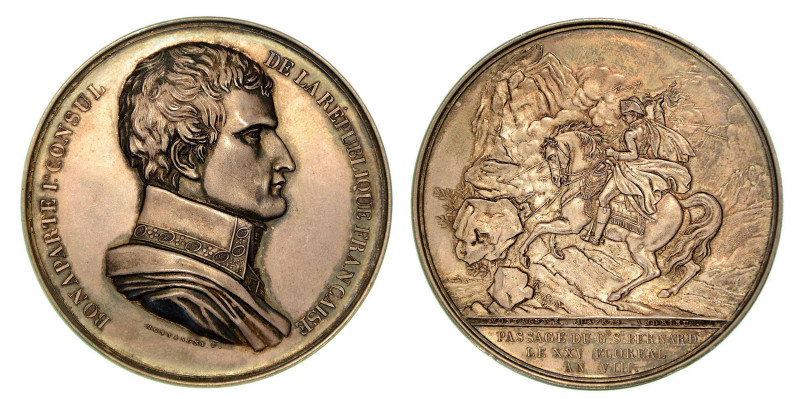 PASSAGGIO DEL GRAN SAN BERNARDO E BATTAGLIA DI MARENGO. Medaglia in argento anno...