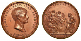 ATTENTATO ALLA VITA DI NAPOLEONE. Medaglia in bronzo anno III (1804). Busto a d. di Napoleone; dietro, stella a cinque punte. R/ Il Destino seduto a d...