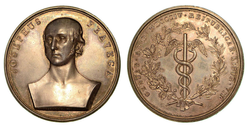 A GIUSEPPE FRAVEGA (Diplomatico genovese). Medaglia in argento 1804. Busto del F...