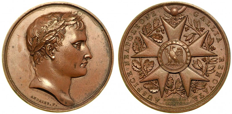 RICOSTITUZIONE DELLA LEGION D'ONORE. Medaglia in bronzo 1804. Testa laureata a d...