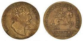 PACE DI PRESBURGO. Gettone in bronzo 1805. Testa laureata a d. R/ Cavaliere a d. diam. mm. 27,2. MB/BB. Molto rara.