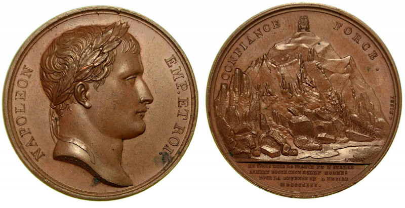 LEVA FORZATA DI DUECENTOMILA SOLDATI IN ITALIA E FRANCIA. Medaglia in bronzo 181...