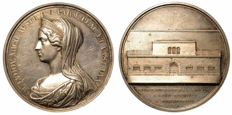 MARIA LUIGIA D'AUSTRIA, 1815-1847. NUOVO CARCERE IN PARMA. Medaglia in argento 1...