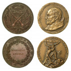 ITALIA. Lotto di due medaglie in bronzo. Sono raffigurati i seguenti soggetti: medaglia-premio della Regia Società del Tiro a Segno di Torino 1937 (BB...